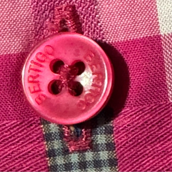 Bertigo Pink Gingham Button-Up Shirt | Flip Cuff Detail | Approx. 2XL - Picture 5 of 15